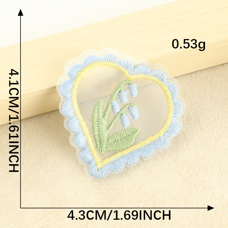 Wholesale Flower cloth patch lace mesh embroidery patch